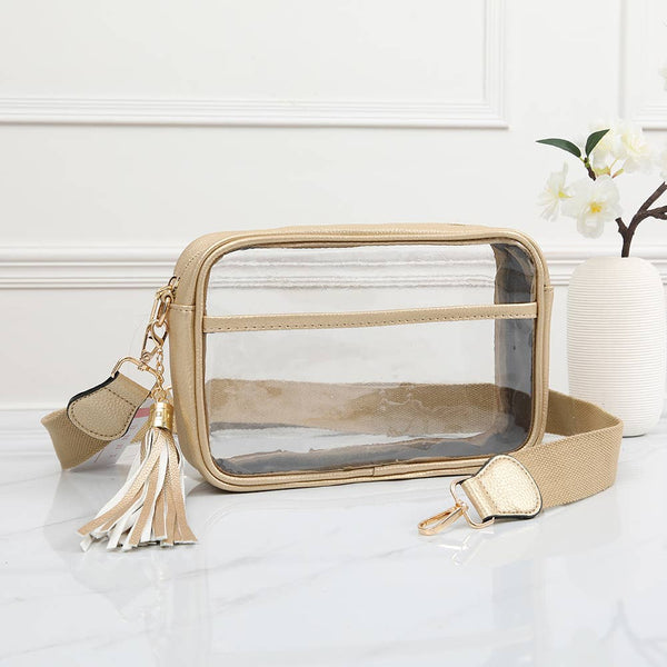Game Day Stadium Rectangle Clear Bags: Gold