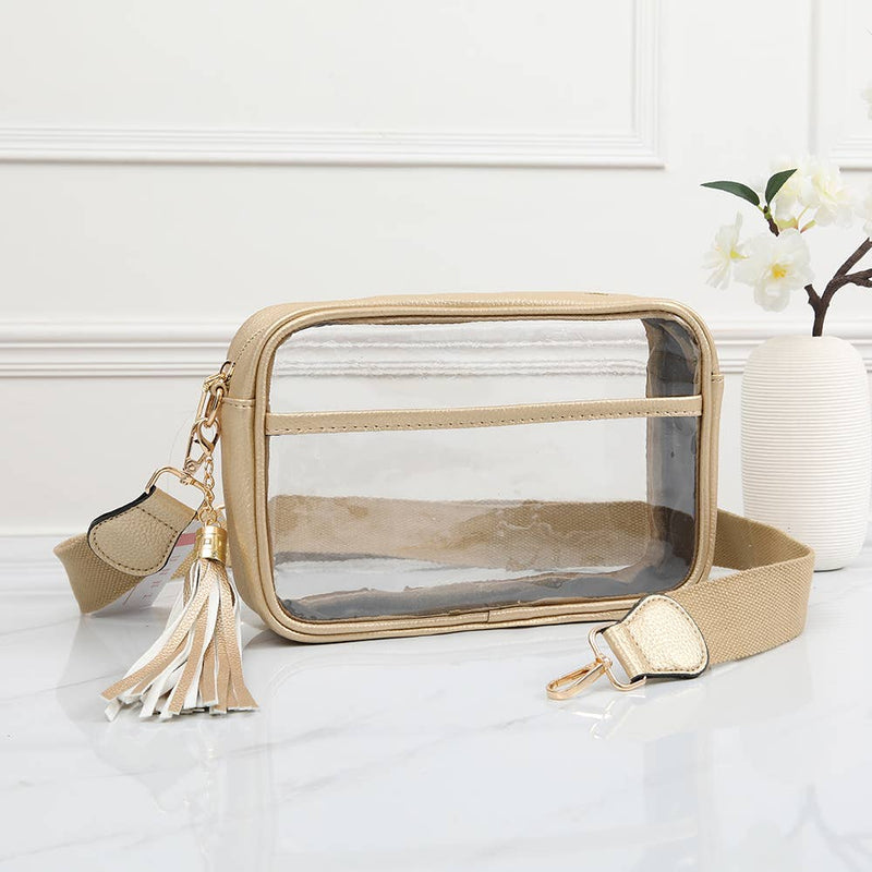 Game Day Stadium Rectangle Clear Bags: Gold