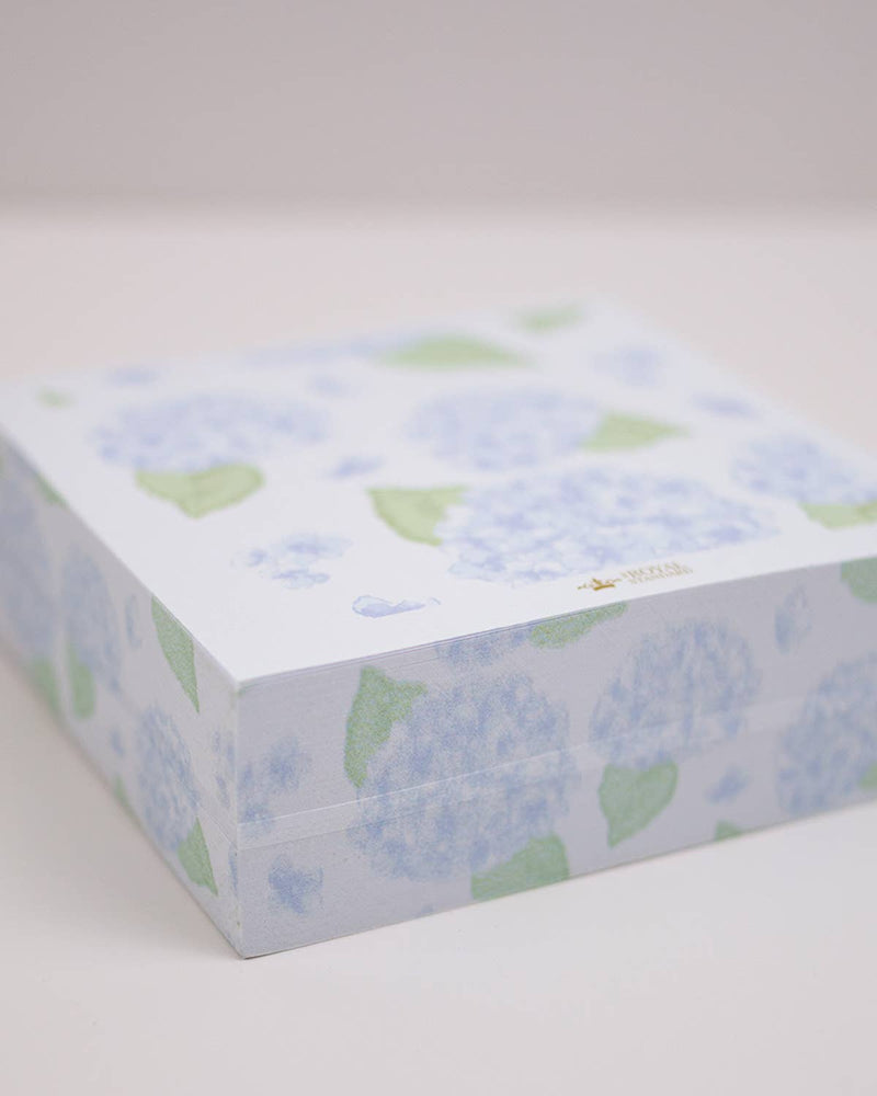 Hydrangea Sticky Note Cube   Blue/White   3x3