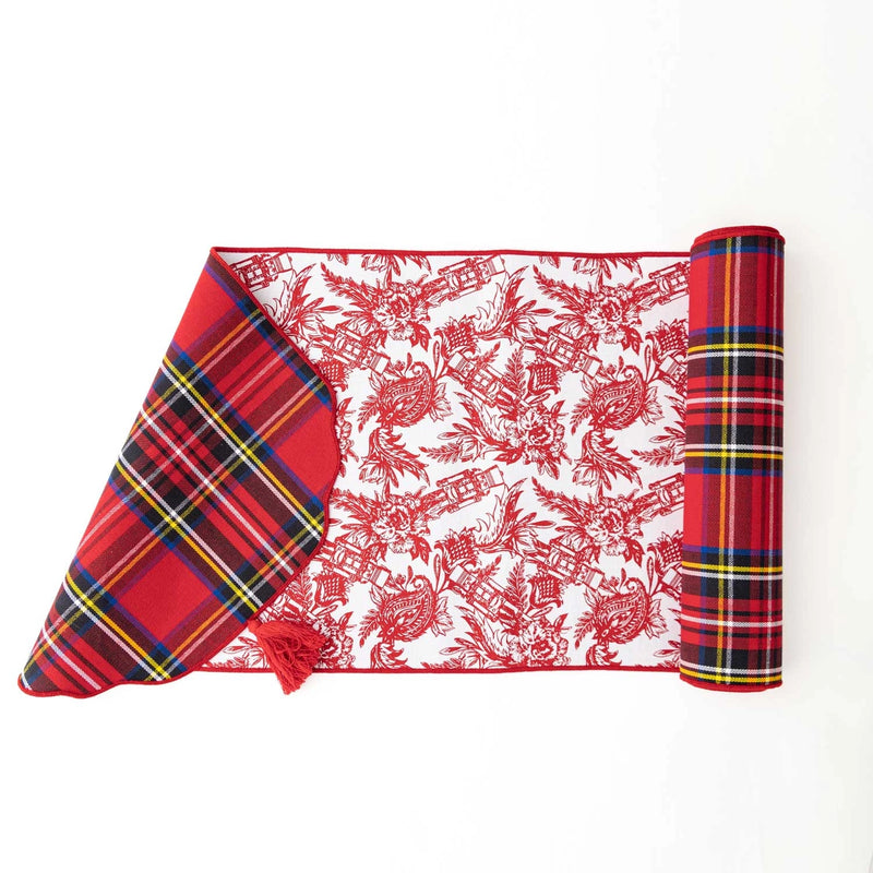 Nutcracker Toile Tassel Table Runner