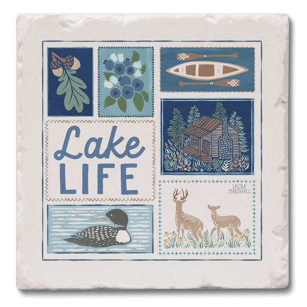 Lake Life Square Single Coaster
