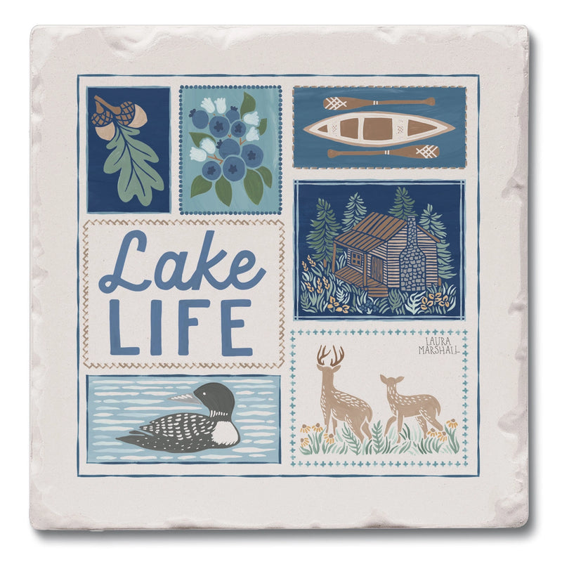 Lake Life Square Single Coaster