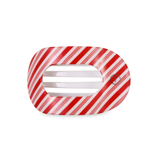 Flat Round Hair Clip | Medium | Candy Cane Crush