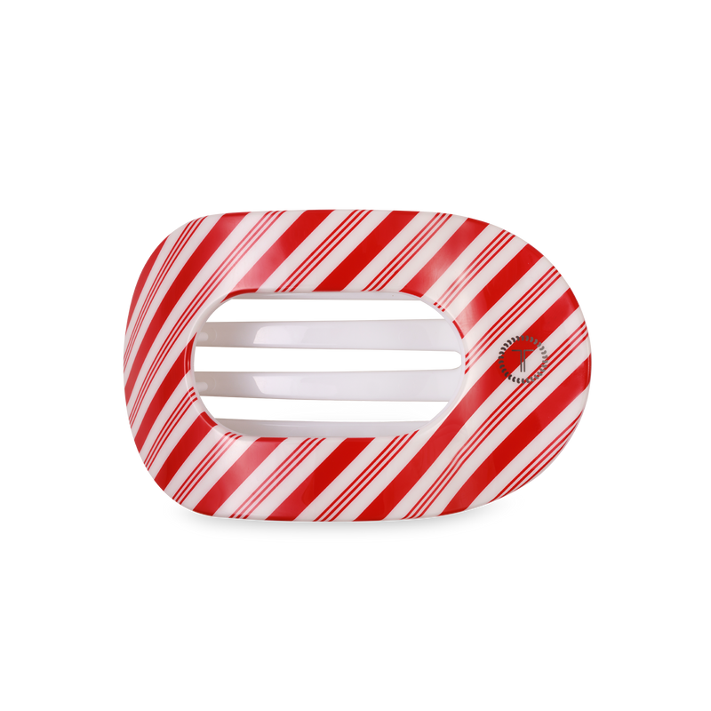Flat Round Hair Clip | Medium | Candy Cane Crush
