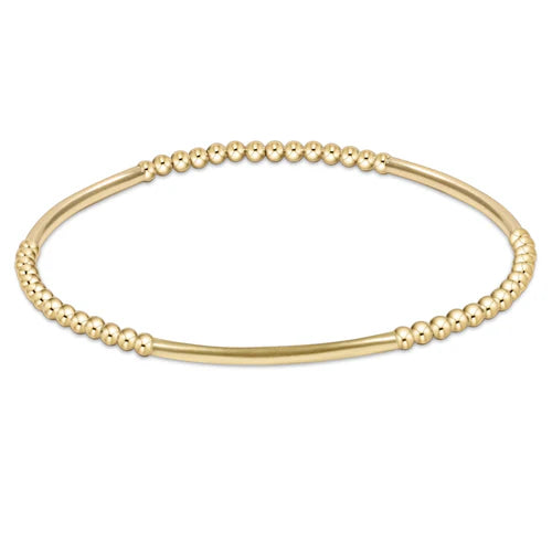 Bliss Bar Gold Pattern 2.5 mm Bead Bracelet-Gold