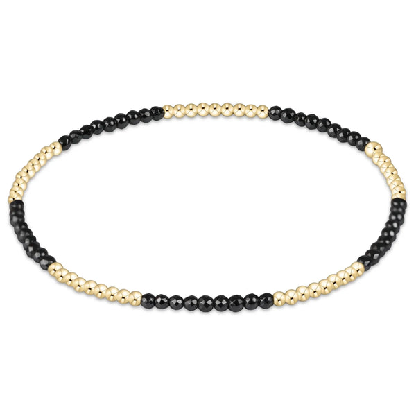 Blissful Pattern 2mm Bead Bracelet - Faceted Hematite