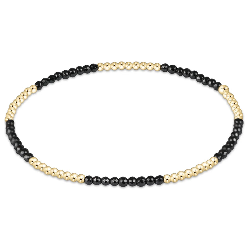 Blissful Pattern 2mm Bead Bracelet - Faceted Hematite