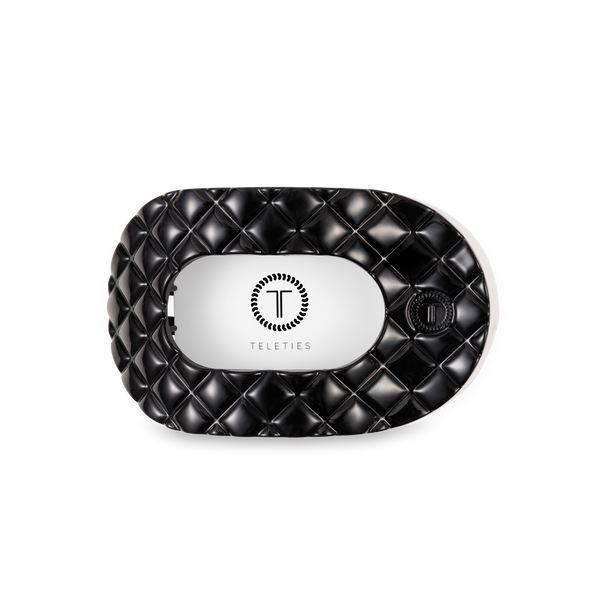 Flat Round Hair Clip | Medium | Jet Black Quilted