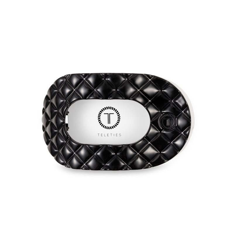 Flat Round Hair Clip | Medium | Jet Black Quilted