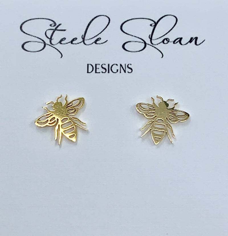Bee Gold Stud Earrings
