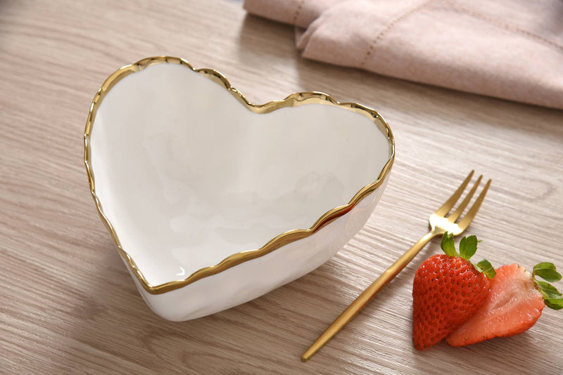 Portofino Heart Bowl - White & Gold