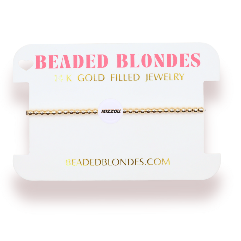 Mizzou/Tigers Logo Bracelet: Gold / Petite 6.25 inch