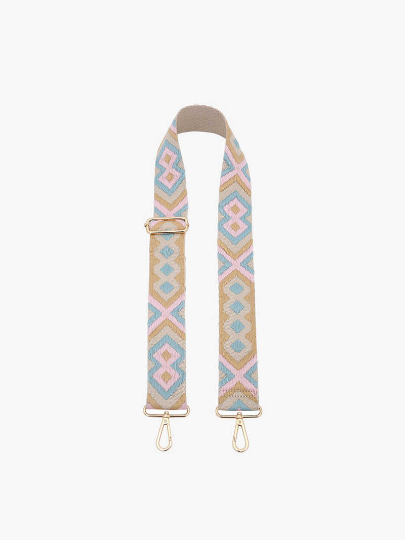 Pink/Green Bohemian Guitar Strap