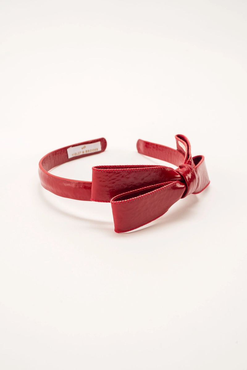 Paige Bow Headband - Red