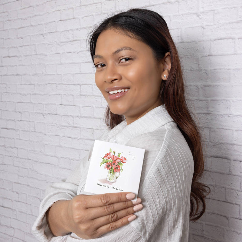 Teacher - 5mm Sterling Silver Cubic Zirconia Stud Earrings