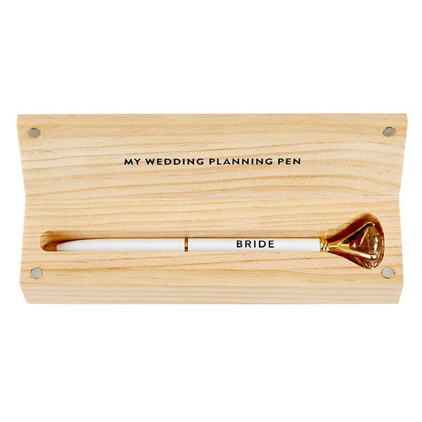 Wood Box with Gem Pen - Bride