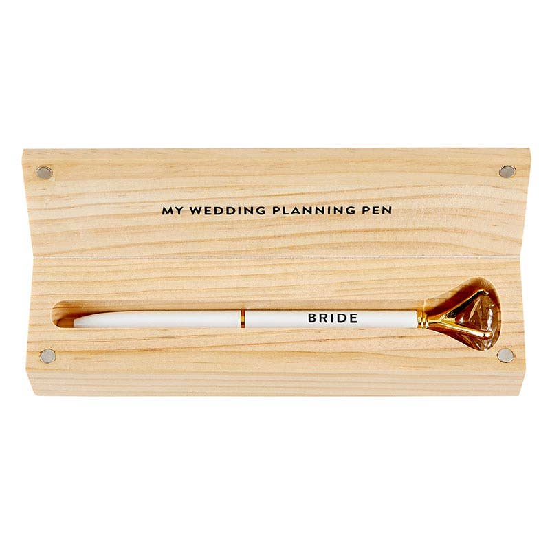 Wood Box with Gem Pen - Bride