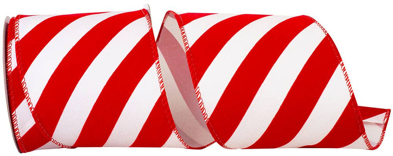 Candy Cane Grand Velvet Stripe Outdoor Polypro Wired Edge,4"