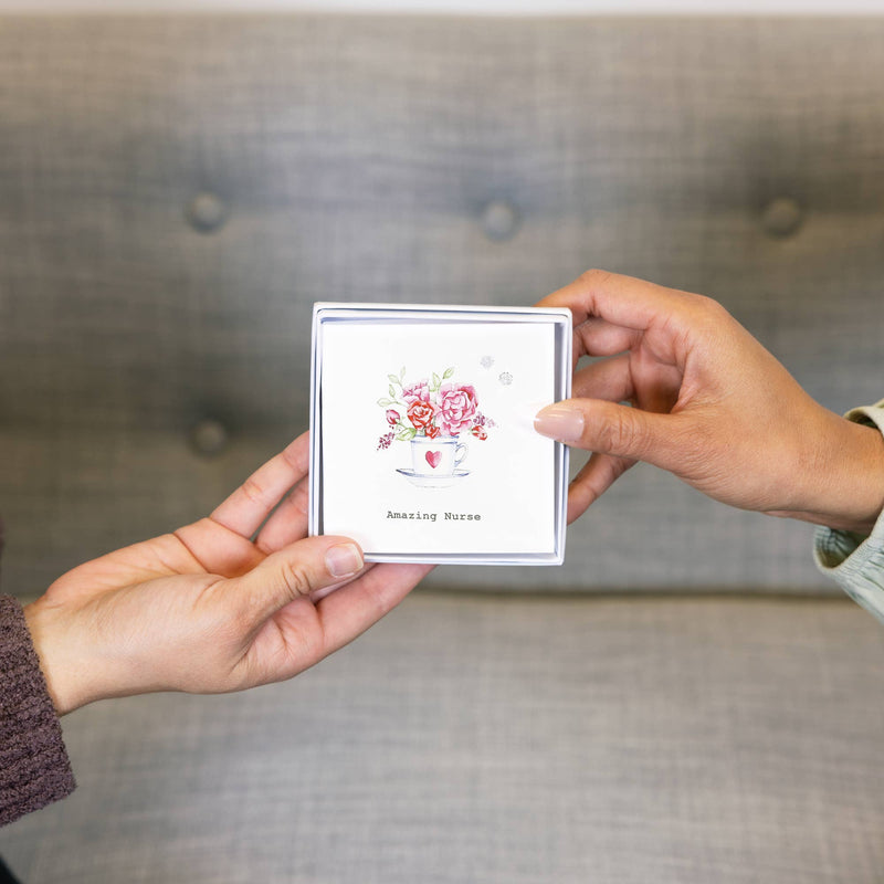 Nurse - 5mm Sterling Silver Cubic Zirconia Stud Earrings