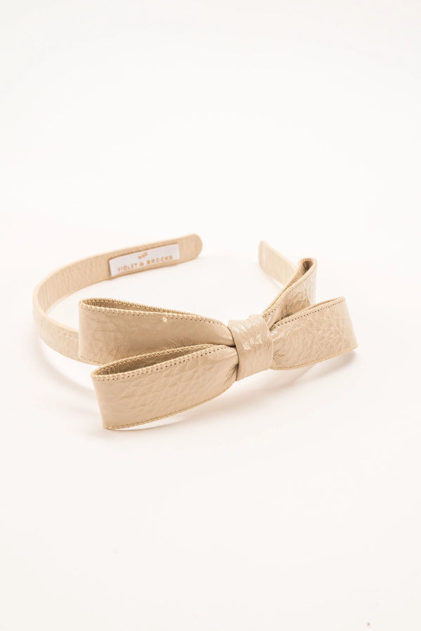 Paige Bow Headband - Cream