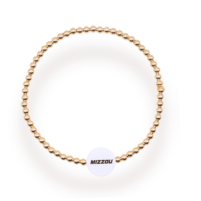 Mizzou/Tigers Logo Bracelet: Gold / Petite 6.25 inch
