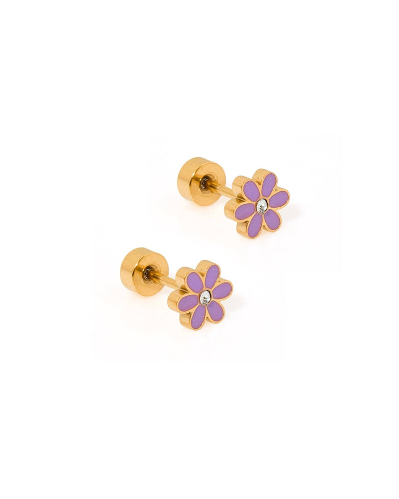 Screwback Stud Earrings - Alli Purple