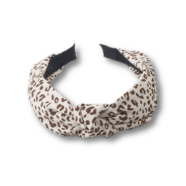 Beige Leopard Print Headband