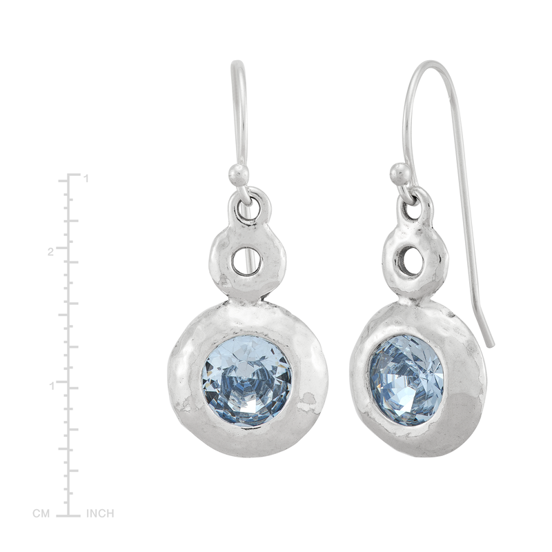 Silpada 'Cool Swifts' Silver Blue Crystal Drop Earrings: Blue