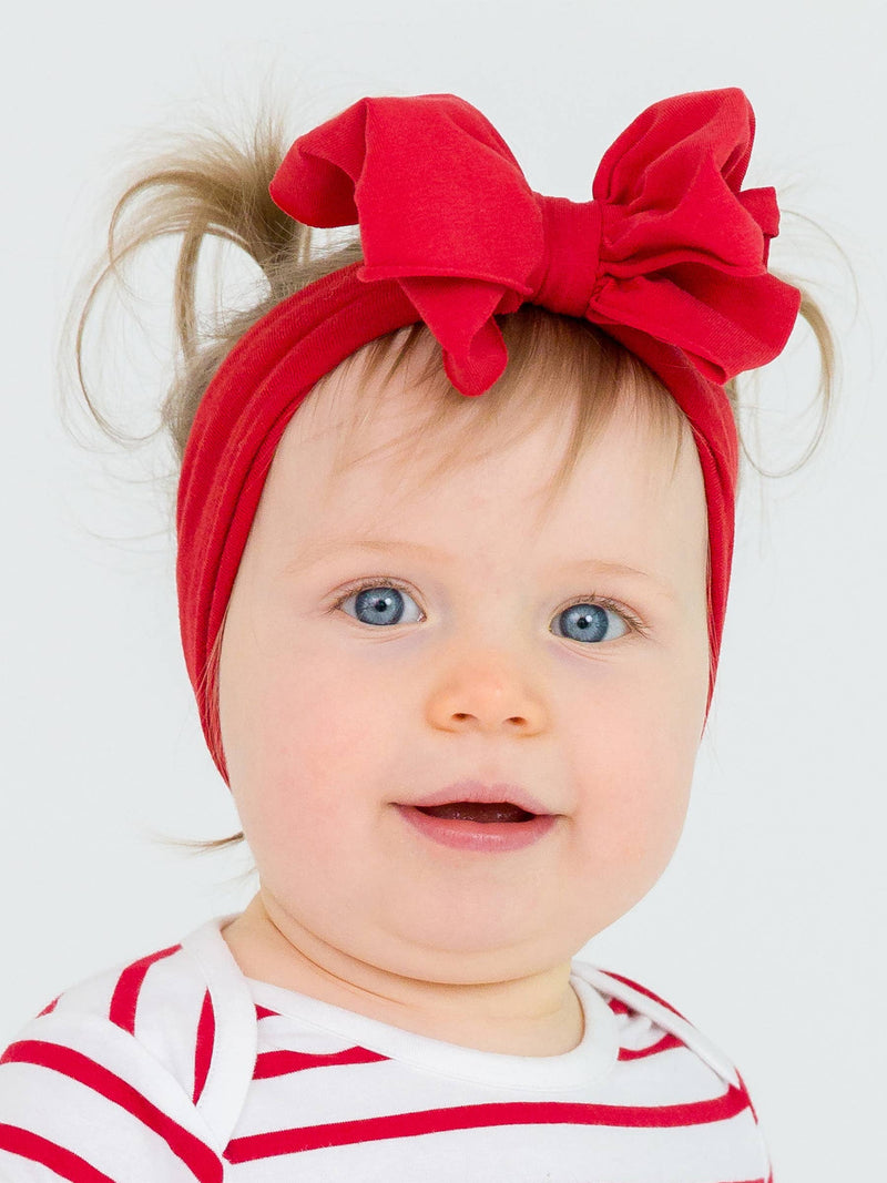 Girls Red Big Bow Headband: One Size