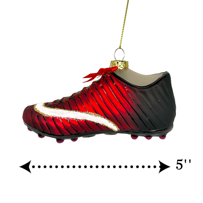 Soccer Cleat Christmas Ornament – Glass Holiday Decoration