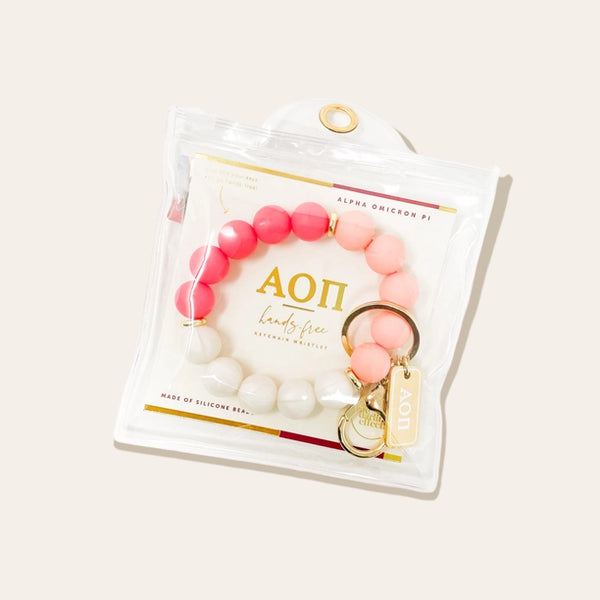 Alpha Omicron Pi Keychain Wristlet