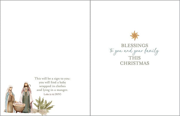 With Scripture Christmas Card - For Unto Us