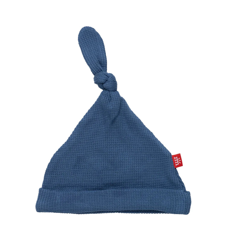 Dark Blue Waffle Knot Hat