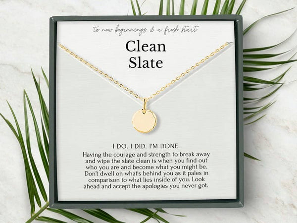 Clean Slate Charm Necklace  - 14K Gold Vermeil