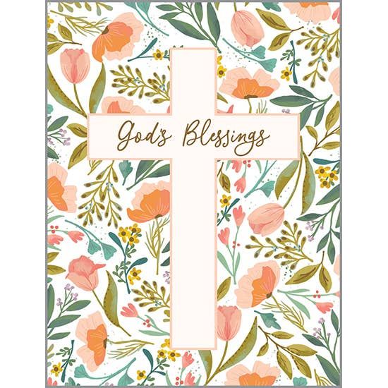 With Scripture Religious Greeting Card - Tulip Cross