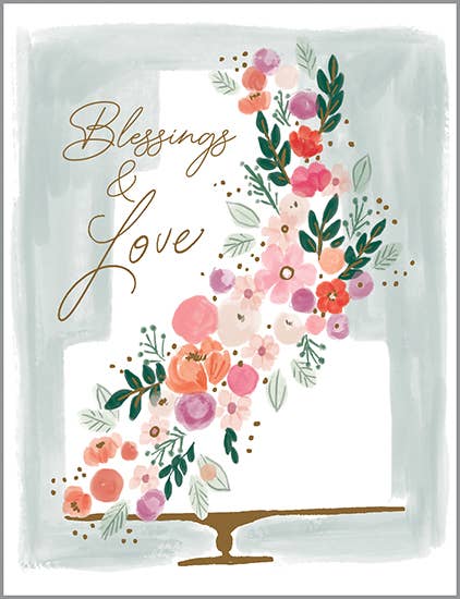 With Scripture Wedding Greeting Card - Tiered Love Cake
