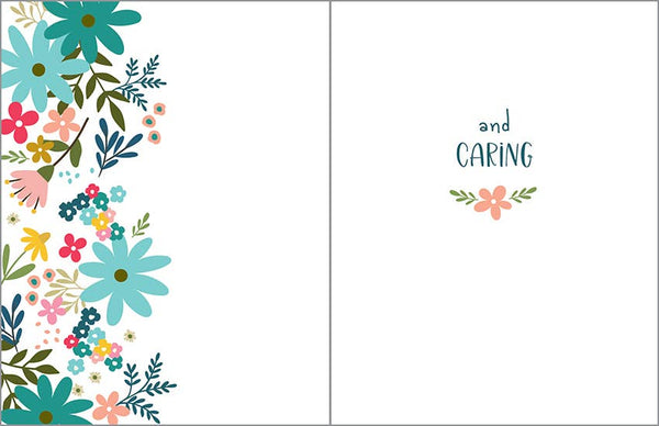 Thinking of You Greeting Card - Teal Flowers