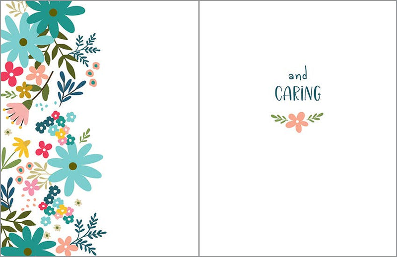 Thinking of You Greeting Card - Teal Flowers