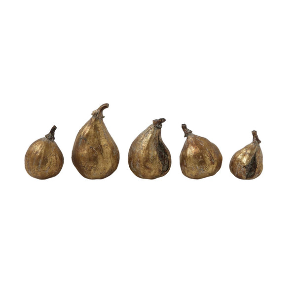 Antique Gold Resin Figs Set of 5