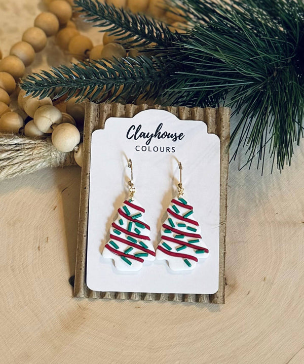 Christmas Tree Cakes Earrings  : Gold Plated