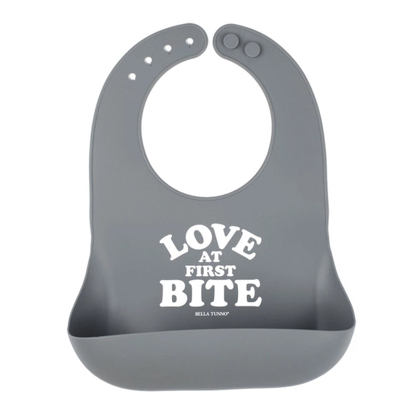 Love At First Bite Wonder  Bib - Shadow Grey