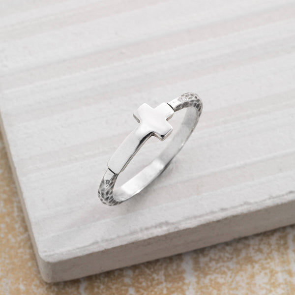 Silpada 'Simplex Cross' Textured Ring in Sterling Silver: 8