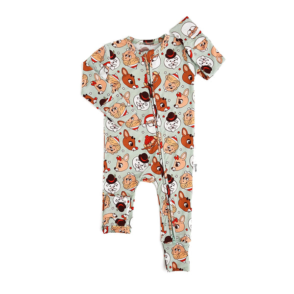 Rudolph Zip Bamboo Christmas Pajamas - Holiday Movie