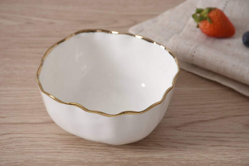 Portofino Snack Bowl - White & Gold