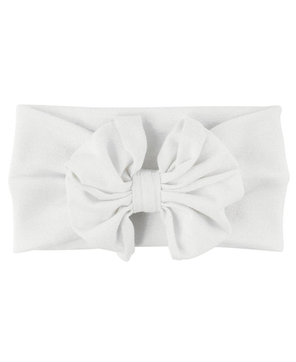 Girls White Big Bow Headband: White / One Size