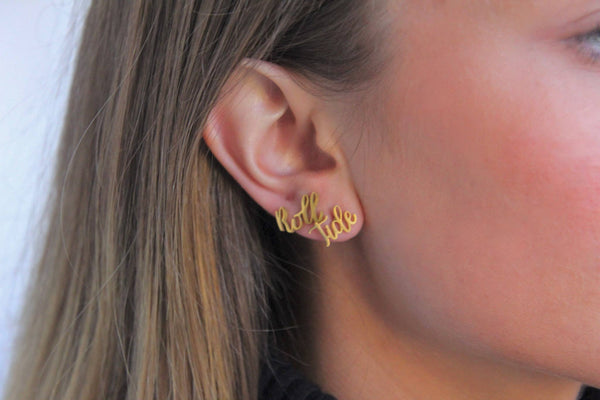 Roll Tide Gold Stud Earrings