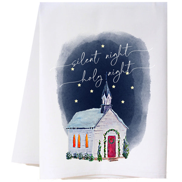 Silent Night Church Flour Sack Towel