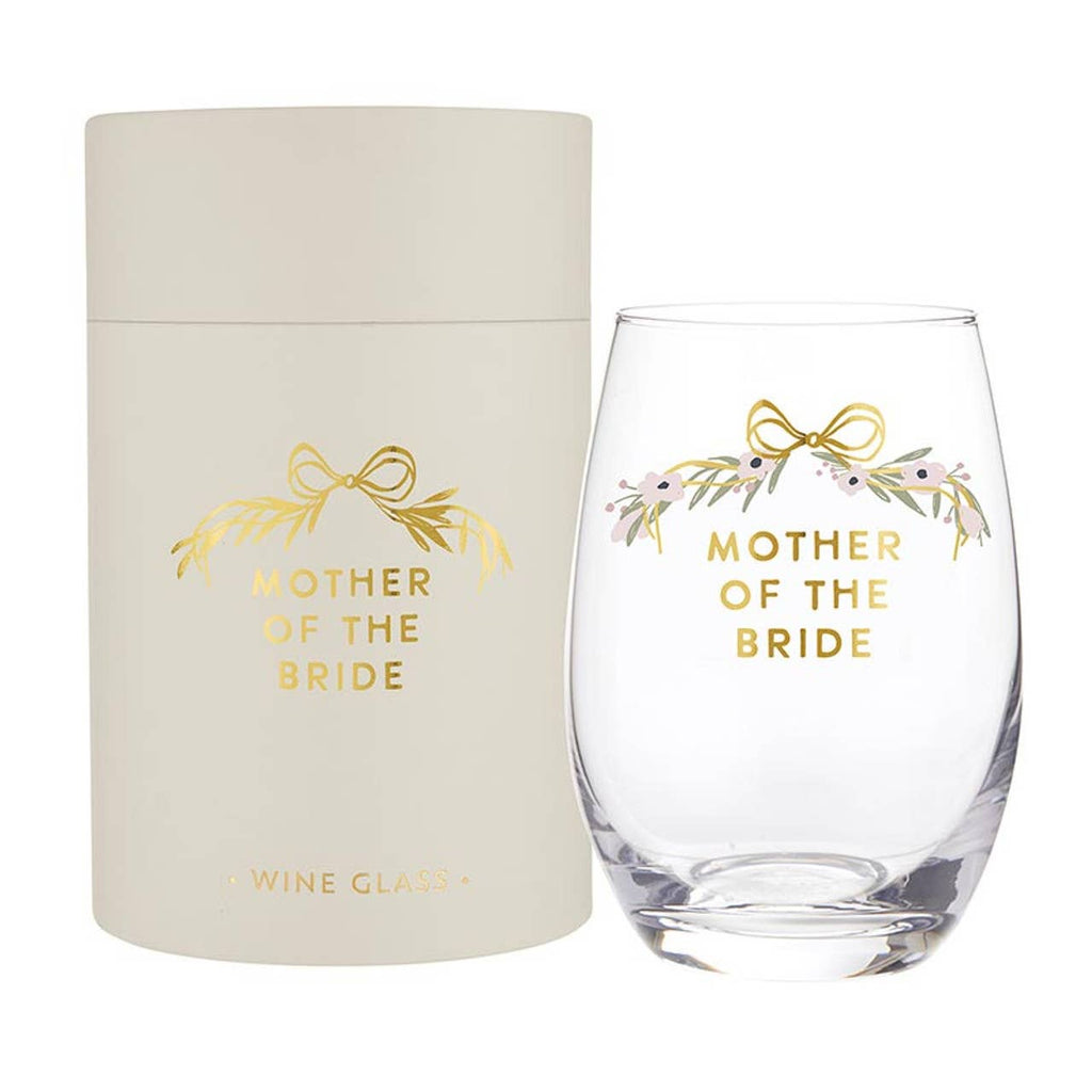 Gold Foil Stemless Wine Glass - Mother of the Bride - Thumbnail 2