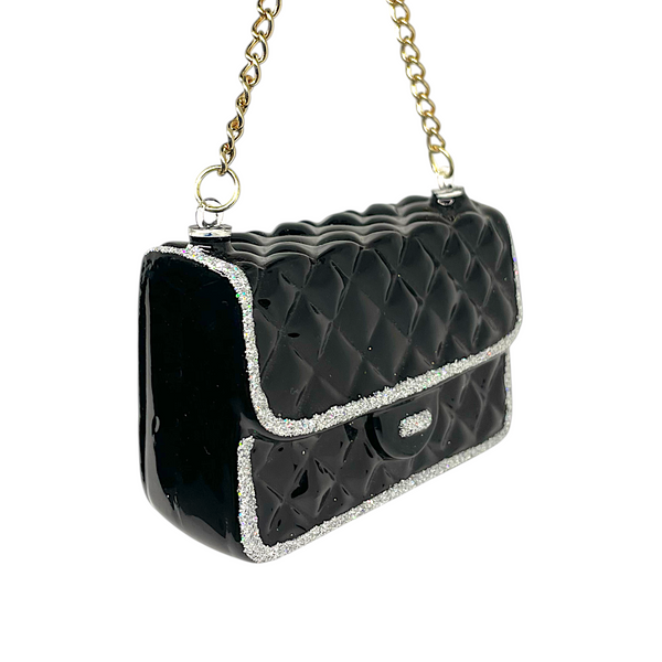 Quilted Purse Glass Christmas Ornament