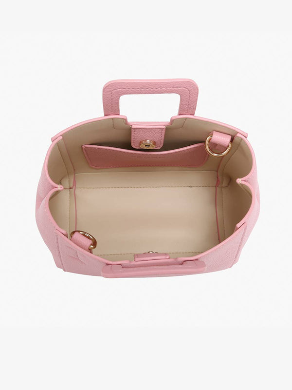 Janie Mini Satchel/Crossbody w/ Square Handle: Camel